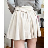 ベルト付きアシメヘムタックプリーツスエードミニスカート | moment+ | 詳細画像6 