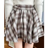 ベルト付きアシメヘムタックプリーツチェック柄ミニスカート | moment+ | 詳細画像25 