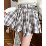 ベルト付きアシメヘムタックプリーツチェック柄ミニスカート | moment+ | 詳細画像27 