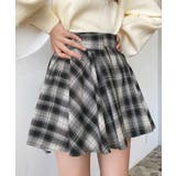 ベルト付きアシメヘムタックプリーツチェック柄ミニスカート | moment+ | 詳細画像9 