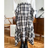 ラップ風ランダムヘムチェックスカート | moment+ | 詳細画像13 