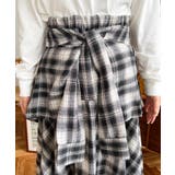 ラップ風ランダムヘムチェックスカート | moment+ | 詳細画像15 