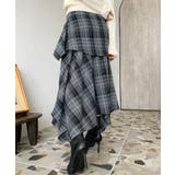 ラップ風ランダムヘムチェックスカート | moment+ | 詳細画像23 