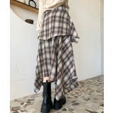 ラップ風ランダムヘムチェックスカート | moment+ | 詳細画像27 