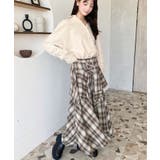 ラップ風ランダムヘムチェックスカート | moment+ | 詳細画像28 