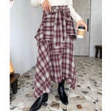 ラップ風ランダムヘムチェックスカート | moment+ | 詳細画像37 