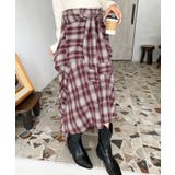 ラップ風ランダムヘムチェックスカート | moment+ | 詳細画像38 