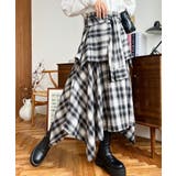 ラップ風ランダムヘムチェックスカート | moment+ | 詳細画像8 