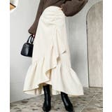 アシンメトリーヘムギャザースカート | moment+ | 詳細画像2 