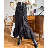 アシンメトリーヘムギャザースカート | moment+ | 詳細画像7 