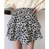 グレー | ティアードレオパードスウェットスカート | moment+