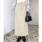 アイボリー | コーデュロイドロストタイトスカート | moment+