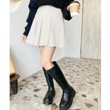 厚手TPUカットジョーゼットワイドプリーツミニスカパン | moment+ | 詳細画像4 