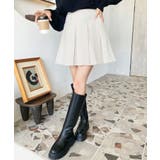 厚手TPUカットジョーゼットワイドプリーツミニスカパン | moment+ | 詳細画像5 