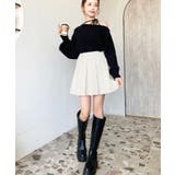 厚手TPUカットジョーゼットワイドプリーツミニスカパン | moment+ | 詳細画像6 