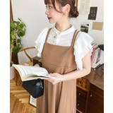 キャメル | カットジョーゼットダブルストラップキャミワンピース | moment+