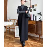 Vネックジャンパースカートリングフェイクウール | moment+ | 詳細画像12