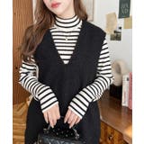 Vネックジャンパースカートリングフェイクウール | moment+ | 詳細画像14