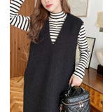 Vネックジャンパースカートリングフェイクウール | moment+ | 詳細画像16