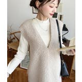 Vネックジャンパースカートリングフェイクウール | moment+ | 詳細画像19