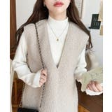 Vネックジャンパースカートリングフェイクウール | moment+ | 詳細画像24