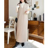 Vネックジャンパースカートリングフェイクウール | moment+ | 詳細画像26