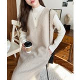 Vネックジャンパースカートリングフェイクウール | moment+ | 詳細画像27