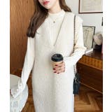 Vネックジャンパースカートリングフェイクウール | moment+ | 詳細画像4