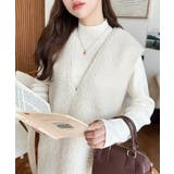 Vネックジャンパースカートリングフェイクウール | moment+ | 詳細画像6