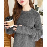 指ぬきボリュームスリーブミックスニットロングワンピース | moment+ | 詳細画像21