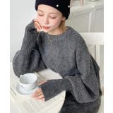 指ぬきボリュームスリーブミックスニットロングワンピース | moment+ | 詳細画像32