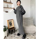 指ぬきボリュームスリーブミックスニットロングワンピース | moment+ | 詳細画像33