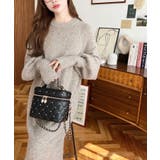 指ぬきボリュームスリーブミックスニットロングワンピース | moment+ | 詳細画像36