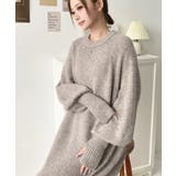 指ぬきボリュームスリーブミックスニットロングワンピース | moment+ | 詳細画像39