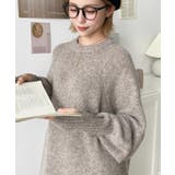 指ぬきボリュームスリーブミックスニットロングワンピース | moment+ | 詳細画像41