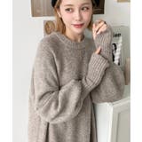 指ぬきボリュームスリーブミックスニットロングワンピース | moment+ | 詳細画像42