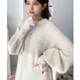 指ぬきボリュームスリーブミックスニットロングワンピース | moment+ | 詳細画像54