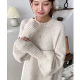 指ぬきボリュームスリーブミックスニットロングワンピース | moment+ | 詳細画像56