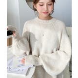 指ぬきボリュームスリーブミックスニットロングワンピース | moment+ | 詳細画像57