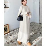 指ぬきボリュームスリーブミックスニットロングワンピース | moment+ | 詳細画像58