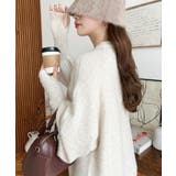 指ぬきボリュームスリーブミックスニットロングワンピース | moment+ | 詳細画像62