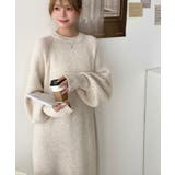 指ぬきボリュームスリーブミックスニットロングワンピース | moment+ | 詳細画像66