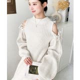 袖リボンショルダースリットニットワンピース | moment+ | 詳細画像15 