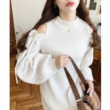 袖リボンショルダースリットニットワンピース | moment+ | 詳細画像2 