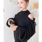 袖リボンショルダースリットニットワンピース | moment+ | 詳細画像23 