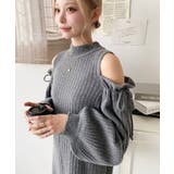 袖リボンショルダースリットニットワンピース | moment+ | 詳細画像35 