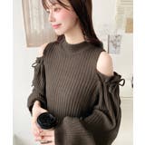 袖リボンショルダースリットニットワンピース | moment+ | 詳細画像40 