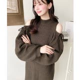 袖リボンショルダースリットニットワンピース | moment+ | 詳細画像41 