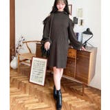 袖リボンショルダースリットニットワンピース | moment+ | 詳細画像48 