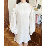 袖リボンショルダースリットニットワンピース | moment+ | 詳細画像7 